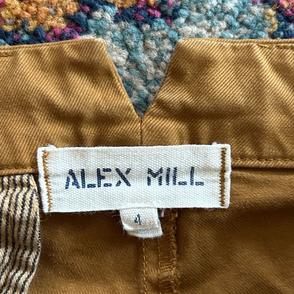 Alex Mill | Women’s Cognac Brown Pleat Front The Boy Pant Ankle Chino Pants Sz 4 - Picture 13 of 16